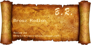 Brosz Rodion névjegykártya
